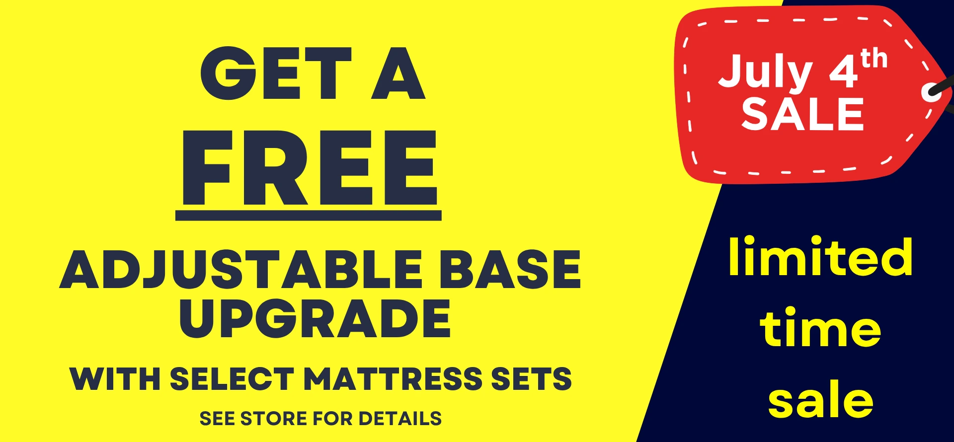 free adjustable base july 4th sale