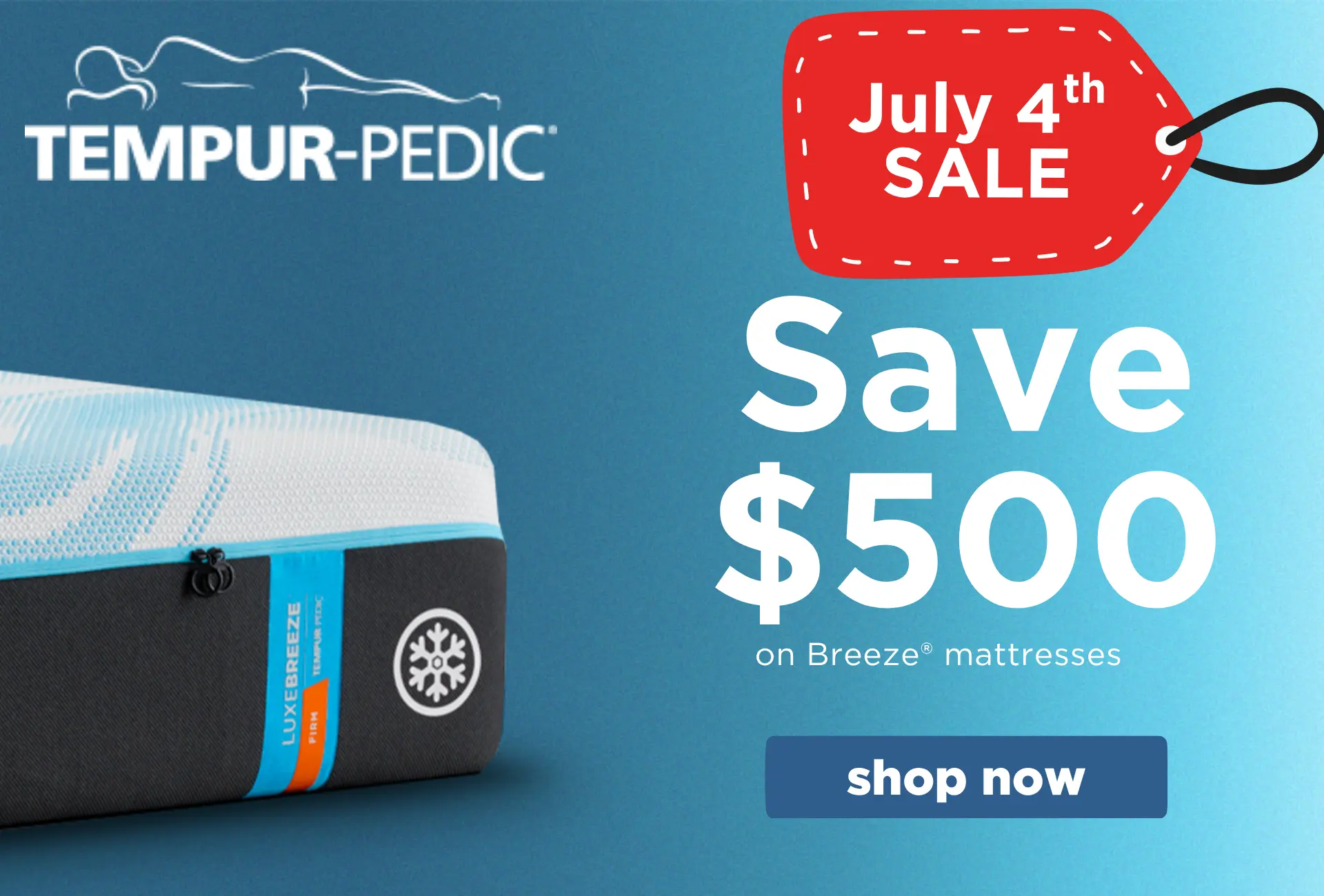 tempur july 4th block Tempurpedic july 4th sale